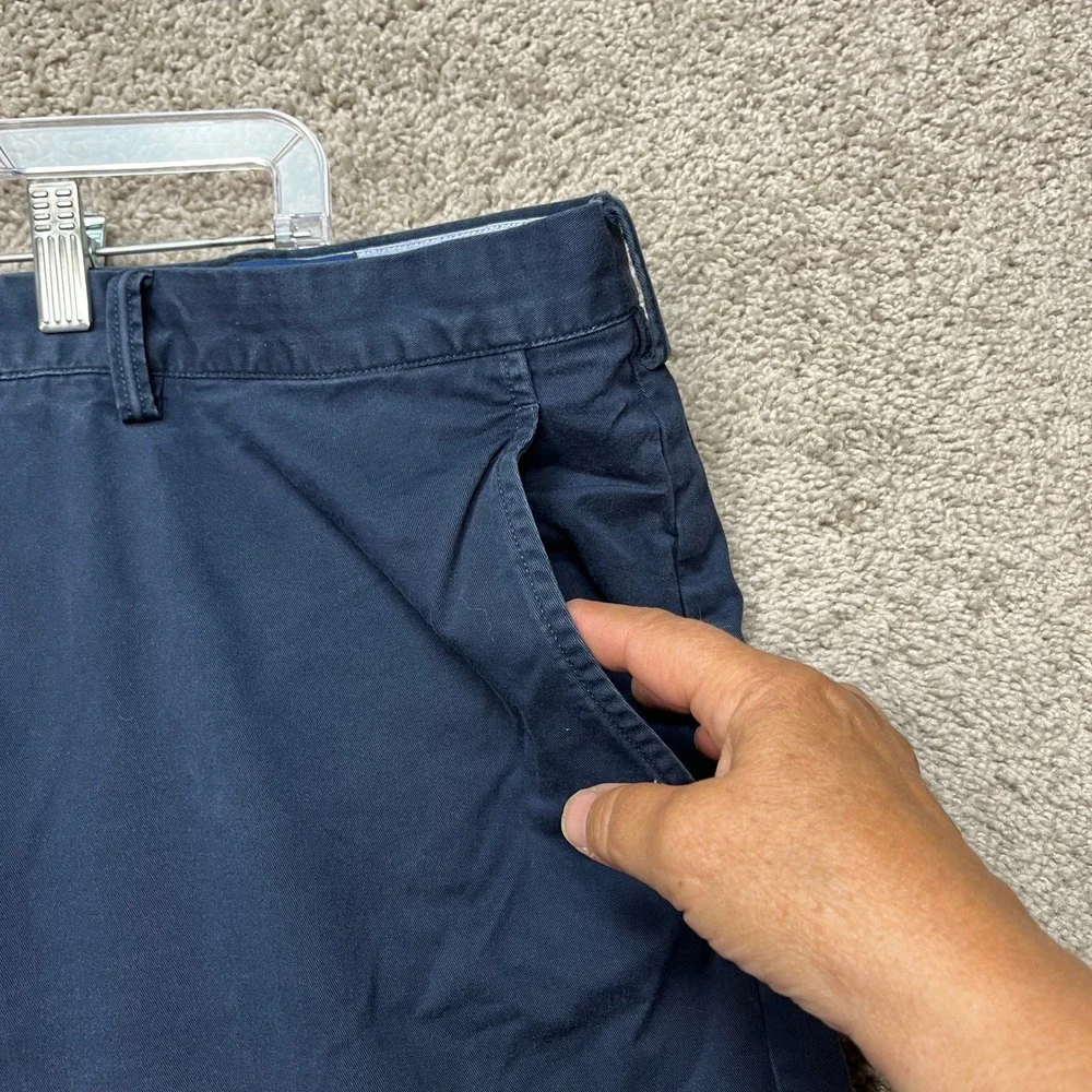 Polo Ralph Lauren Pants Mens 42x30 Navy Blue‎ Chino Stretch Straight Fit Twill